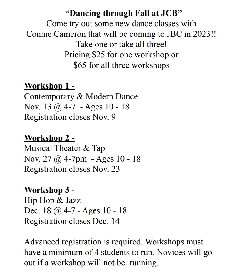 Workshop – Johnstown Concert Ballet